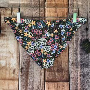 Skatie Swim Bottom Floral Black Size XL Beach Vacation Pool Summer Flower